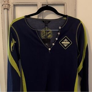 NEW! Alp N Rock “Black Diamond” Size M Navy/green Ski Shirt